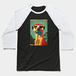 Smiling retro meerkat Baseball T-Shirt